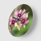 Orchid Delight Runde Wanduhr (Winkel)