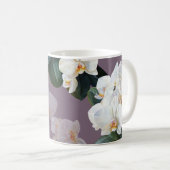 Orchid dunkle Lavendel Wasserfarbe. Kaffeetasse (VorderseiteRechts)