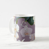 Orchid dunkle Lavendel Wasserfarbe. Kaffeetasse (Vorderseite Links)