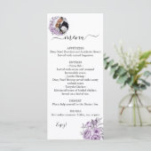 Orchid Editable Foto Wedding Menu Menükarte (Stehend Vorderseite)