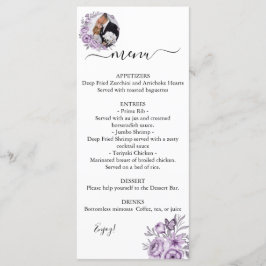 Orchid Editable Foto Wedding Menu Menükarte