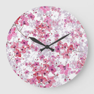 Orchid: Einmalige rote Schönheit. Große Wanduhr