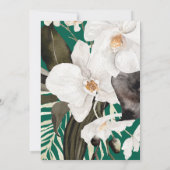 Orchid Elegant Emerald Floral Wedding Einladung (Rückseite)
