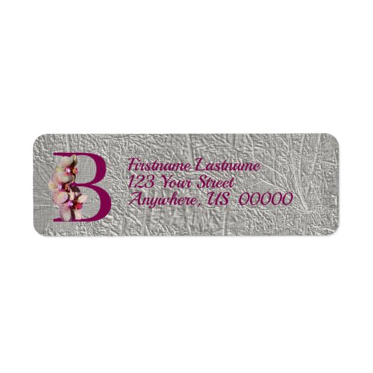Orchid Elegant Monogram, erste B-Adresse (Vorne)