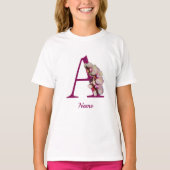 Orchid Elegant Monogram Initial A Name T - Shirt (Vorderseite)