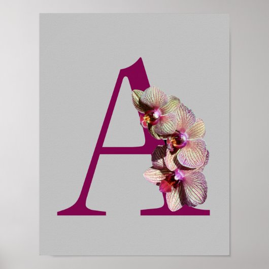 Orchid Elegant Monogram Initial A Poster (Vorne)