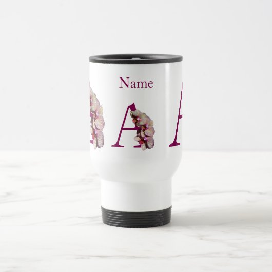 Orchid Elegant Monogram Initial A Your Name Reisebecher (Mittel)
