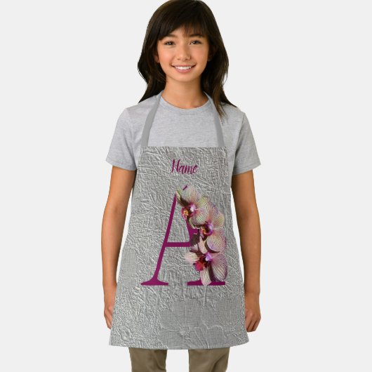 Orchid Elegant Monogram Initial A Your Name Schürz Schürze (Insitu)