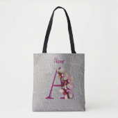Orchid Elegant Monogram Initial A Your Name Tasche (Vorderseite)