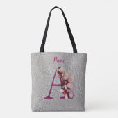 Orchid Elegant Monogram Initial A Your Name Tasche (Rückseite)