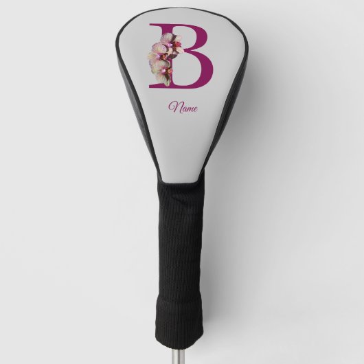 Orchid Elegant Monogram Initial B Golf Headcover (Vorderseite)