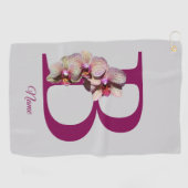 Orchid Elegant Monogram Initial B Golfhandtuch (Horizontal)