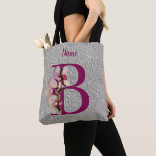 Orchid Elegant Monogram Initial B Ihr Name Tasche