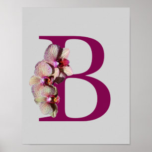 Orchid Elegant Monogram Initial B Poster