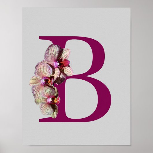 Orchid Elegant Monogram Initial B Poster (Vorne)