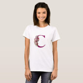 Orchid Elegant Monogram Initial C T-Shirt (Vorne ganz)