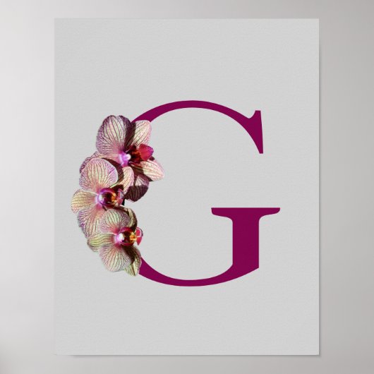 Orchid Elegant Monogram Initial G Poster (Vorne)