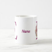 Orchid Elegant Monogramm Anfangsname Kaffeetasse (Mittel)