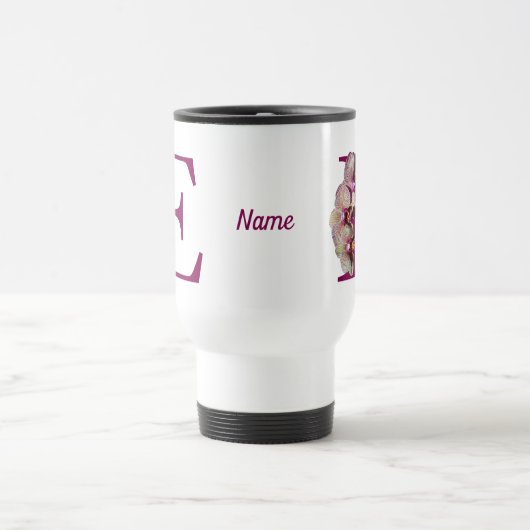 Orchid Elegant Monogramm Anfangsname  Reisebecher (Mittel)