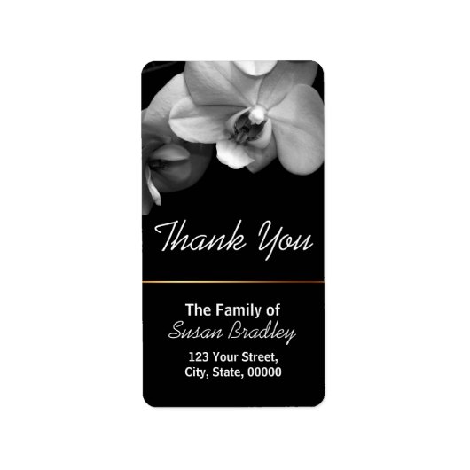 Orchid Elegant Vielen Dank Black Label 1 Adressaufkleber (Vorne)
