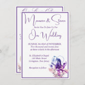 Orchid Elegant White QR Code Hochzeit Einladung (Vorne/Hinten)