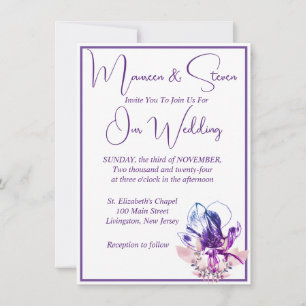 Orchid Elegant White QR Code Hochzeit Einladung