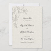 Orchid Elevated Ecru Formal Traditional Wedding Save The Date (Vorderseite)