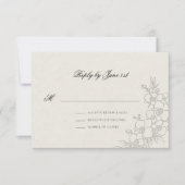 Orchid Elevated Ecru Traditional Formal Wedding RSVP Karte (Vorderseite)
