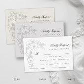 Orchid Elevated Ivory Formal Traditional Wedding RSVP Karte
