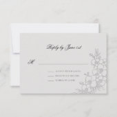 Orchid Elevated Ivory Traditional Formal Wedding RSVP Karte (Vorderseite)