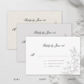 Orchid Elevated Ivory Traditional Formal Wedding RSVP Karte