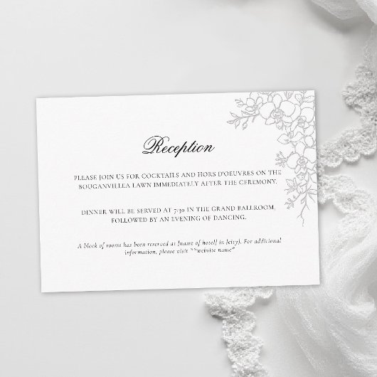 Orchid Elevated White Formal Traditional Wedding Begleitkarte