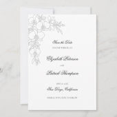 Orchid Elevated White Formal Traditional Wedding Save The Date (Vorderseite)