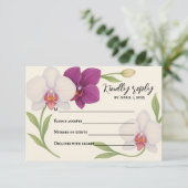 Orchid Embrace RSVP-Karte RSVP Karte (Stehend Vorderseite)