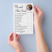 Orchid Er sagte, sie sagte Duschspielkarte Flyer (Handgriff)