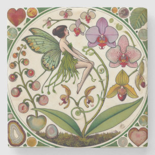 Orchid Fairy Blume Illustration Steinuntersetzer