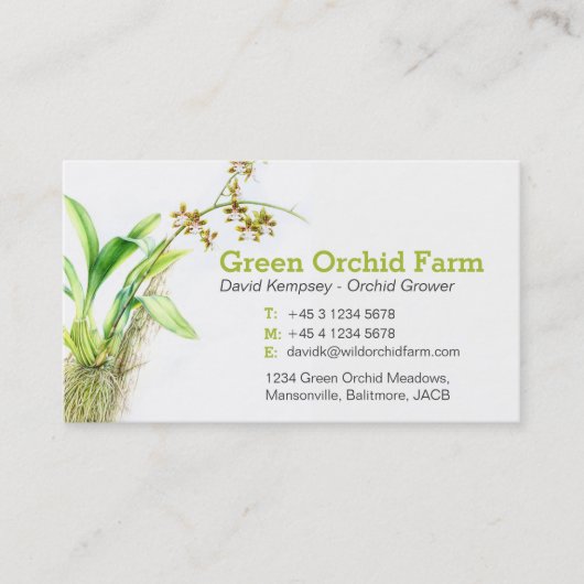 Orchid farmer / flower grower art business cards visitenkarte (Vorderseite)
