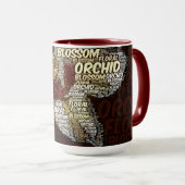 Orchid Floral Blossom Typografie über Marsala Tasse (VorderseiteRechts)