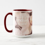 Orchid Floral Blossom Typografie Word Cloud Tasse (Links)