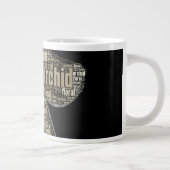 Orchid floral Blossom über schwarze Word Cloud Jumbo-Tasse (Rechts)