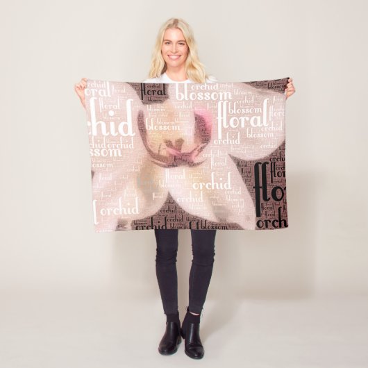 Orchid Floral Blossom Word Cloud Fleecedecke (Beispiel)