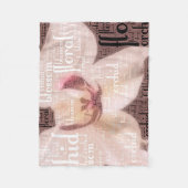 Orchid Floral Blossom Word Cloud Fleecedecke (Vorderseite)