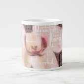 Orchid Floral Blossom Word Cloud Jumbo-Tasse (Vorderseite)