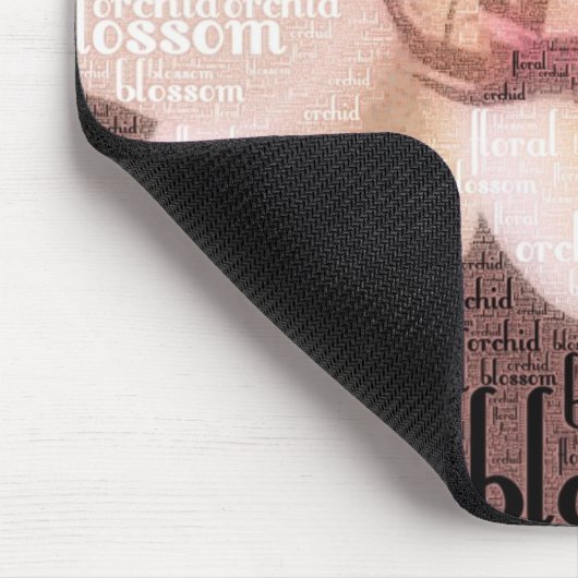 Orchid Floral Blossom Word Cloud Mousepad (Ecke)