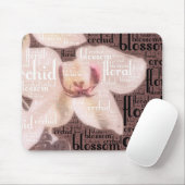 Orchid Floral Blossom Word Cloud Mousepad (Mit Mouse)