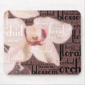 Orchid Floral Blossom Word Cloud Mousepad (Vorne)