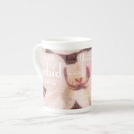 Orchid Floral Blossom Word Cloud Porzellantasse