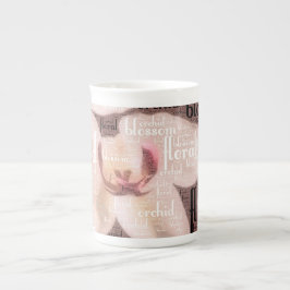 Orchid Floral Blossom Word Cloud Porzellantasse