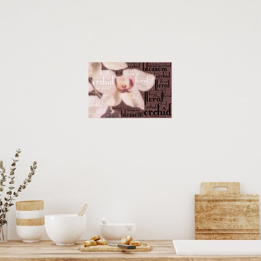 Orchid Floral Blossom Word Cloud Poster (Küche)