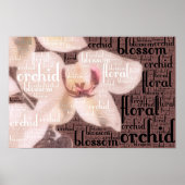 Orchid Floral Blossom Word Cloud Poster (Vorne)